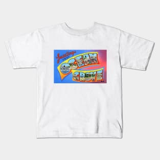 Greetings from Ocean Grove New Jersey - Vintage Large Letter Postcard Kids T-Shirt